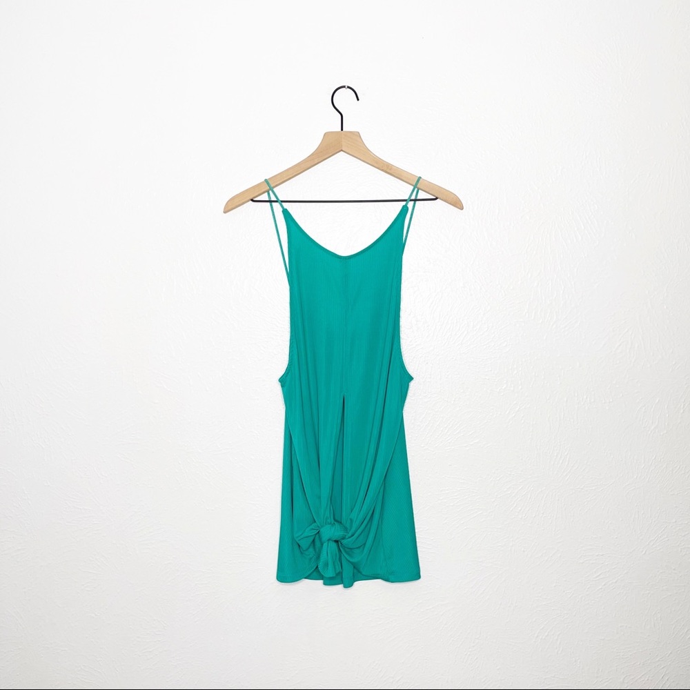 UO SILENCE & NOISE Teal Ribbed Tank